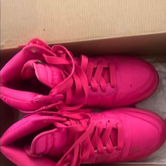 Vibrant Pink High-Top Sneakers - Picture 4 of 4